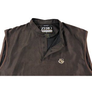 Zero Restriction Golf Outerwear Mens Medium Microsuede Vest Brown 1/4 Snap